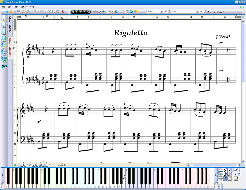 Virtual Piano Sheet Music